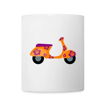 Scooter Hawaii Hibiscus Holiday Retro Fan Fun Vintage - Mug - white - Front