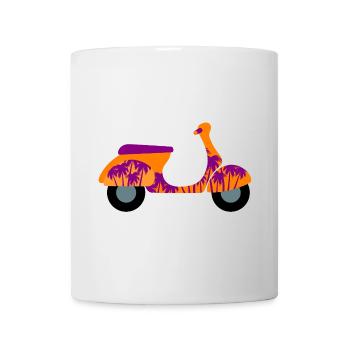Roller Palmen Italien Urlaub Sommer Mofa Fun Fan - Tasse - Weiß - Vorne