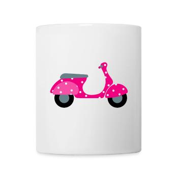 Roller Dots Pink Dots Motif Rétro Vintage Fan - Mug blanc - blanc - Devant