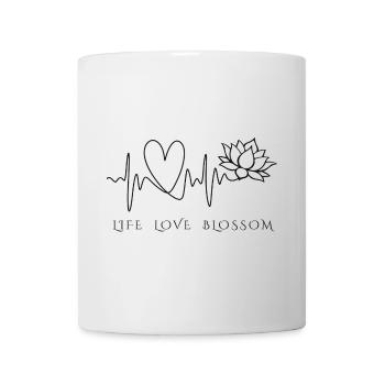 Lotosblume |Herzschlag & Lotus – Life Love Blossom - Tasse - Weiß - Vorne