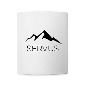 Berge Design Servus Herzschlag für Berge Berg Gruß - Tasse - Weiß - Vorne
