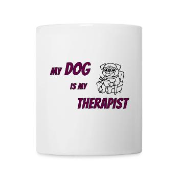 Funny Dog Lover Therapy Tee - Mug - white - Front