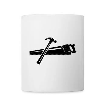 Un marteau et une scie - Mug blanc - blanc - Devant