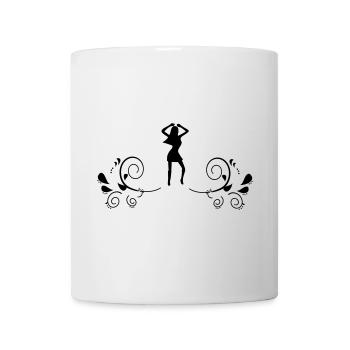 Tanzendes Girl mit Blumen - Tasse - Weiß - Vorne