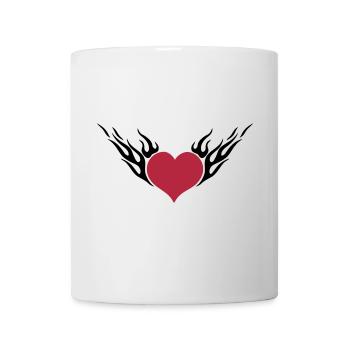 Feuerherz / Fire Heart 2c - Tasse - Weiß - Vorne