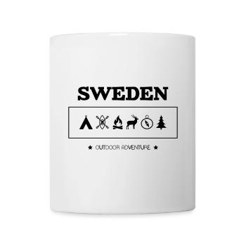 Symboles de l'aventure en plein air en Suède - Mug blanc - blanc - Devant