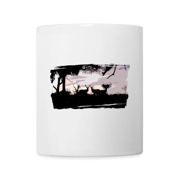 Maßgeschneiderte Hirsch- & Brech-Shirt - Tasse - Weiß - Vorne