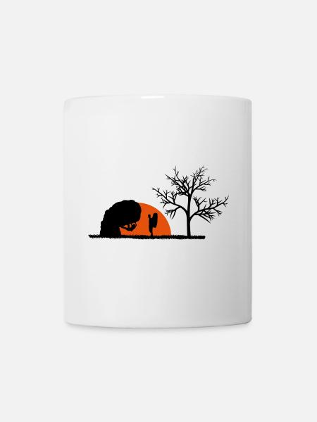 Boulderer im Sonnenuntergang - Tasse - Weiß