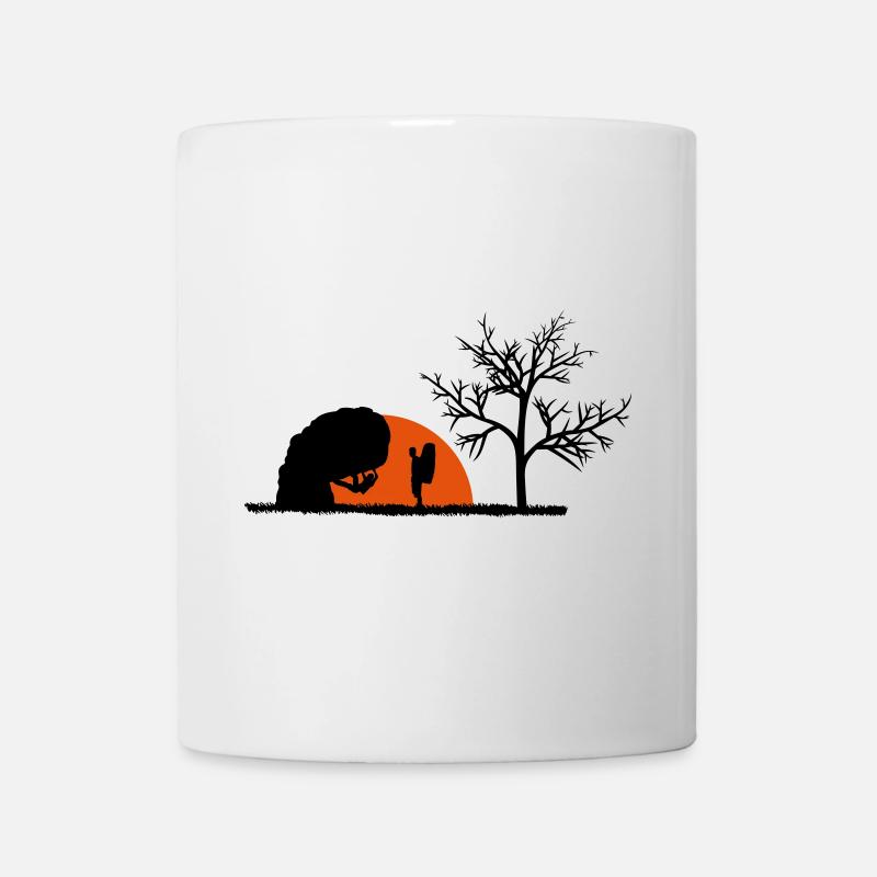 Boulderer im Sonnenuntergang - Tasse - Weiß