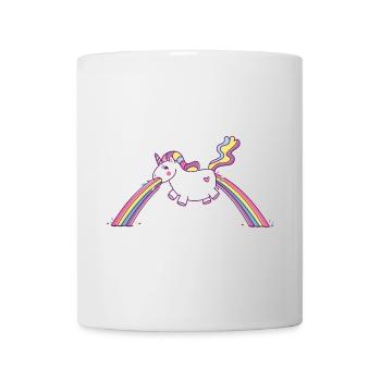 Kotzendes Einhorn, Regenbogen Kotze - Tasse - Weiß - Vorne