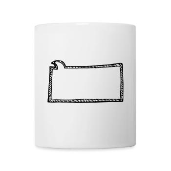 SPrechblase, gestreifter Rand, groß - Tasse - Weiß - Vorne