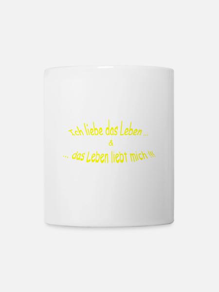 Ich-liebe-das-Leben-gelb - Tasse - Weiß