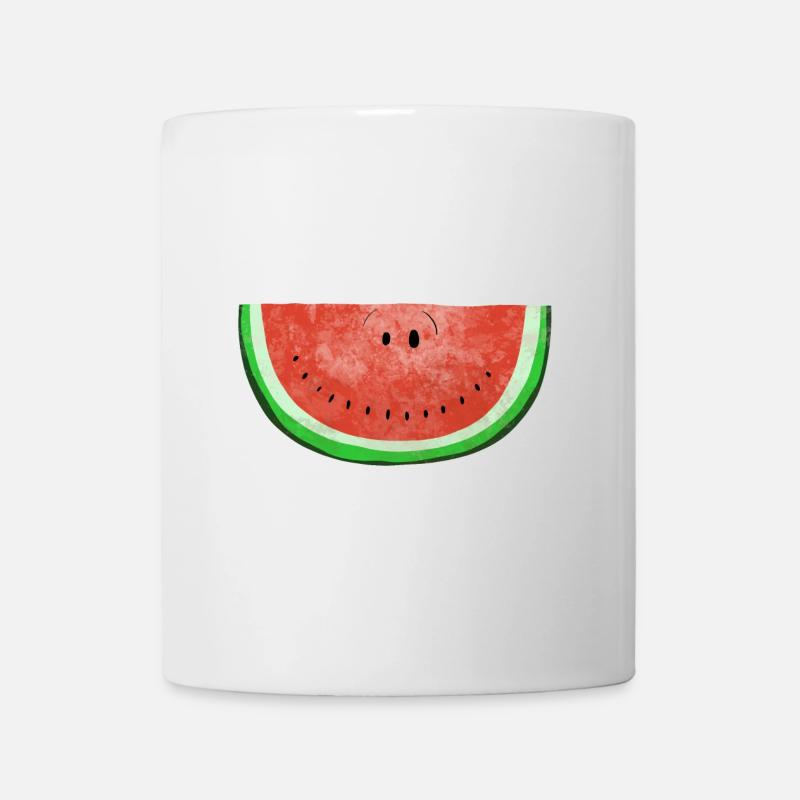 Smiley Wassermelone - Sommer - Früchte - Melone - Tasse - Weiß