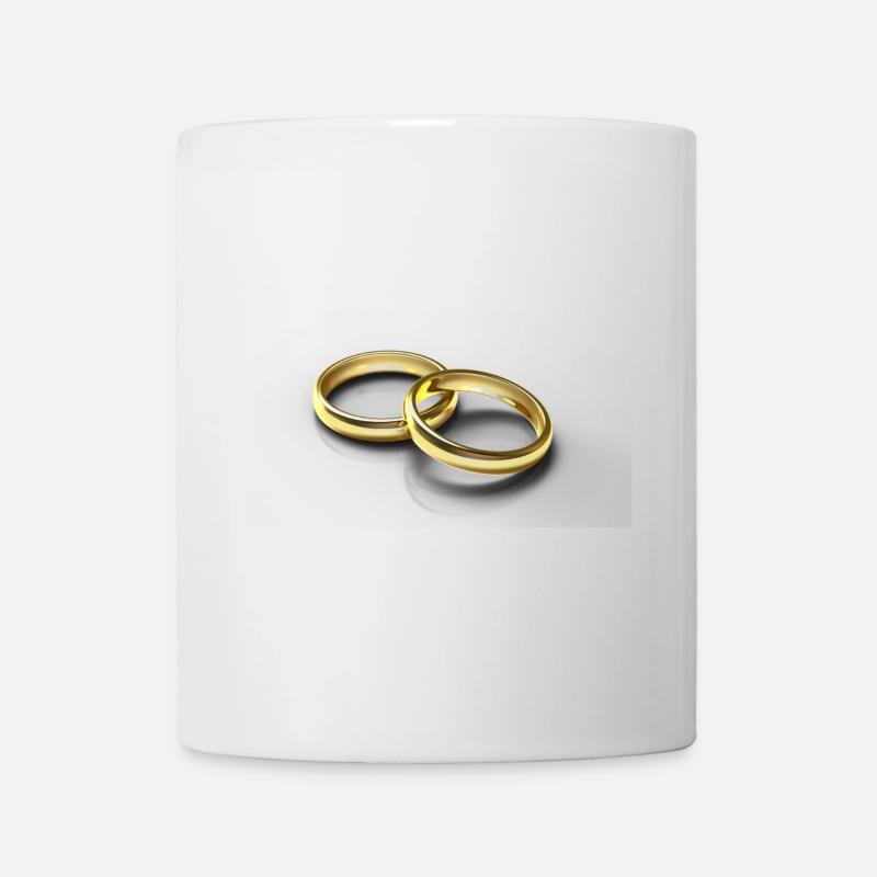 anneaux de mariage - Mug blanc - blanc