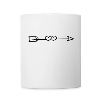 Liebespfeil - Herz, Pfeil, Liebe, Amor, Verliebt - Tasse - Weiß - Vorne