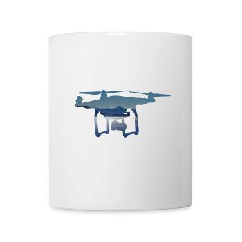 Drohne Quadcopter mit Blauer Landschaft Berge Meer - Tasse - Weiß - Vorne
