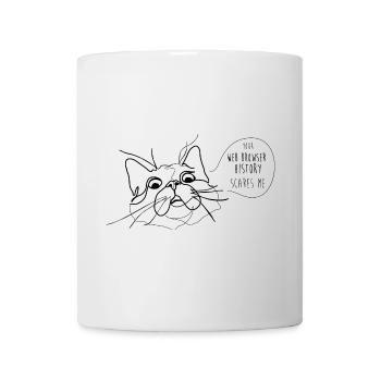 Cat Meme - Scary Webbrowser History - Tasse - Weiß - Vorne