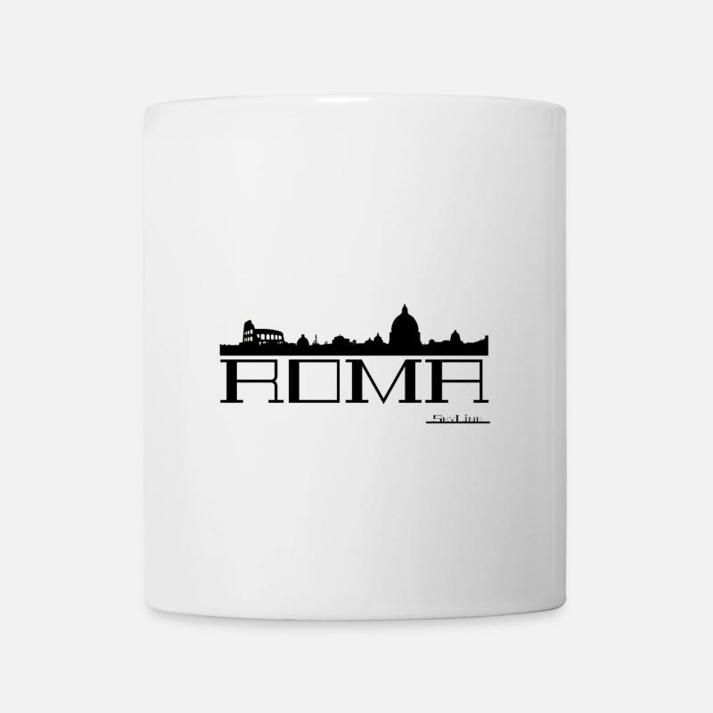 Silhouette Skyline Rom - Tasse - Weiß