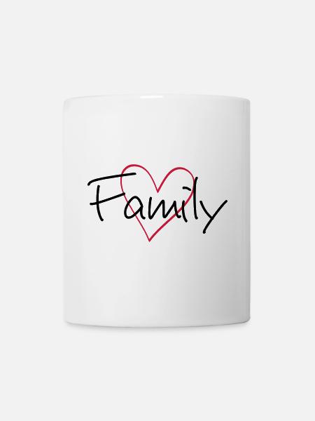 Cadeau de famille d'amitié de coeur de famille - Mug blanc - blanc