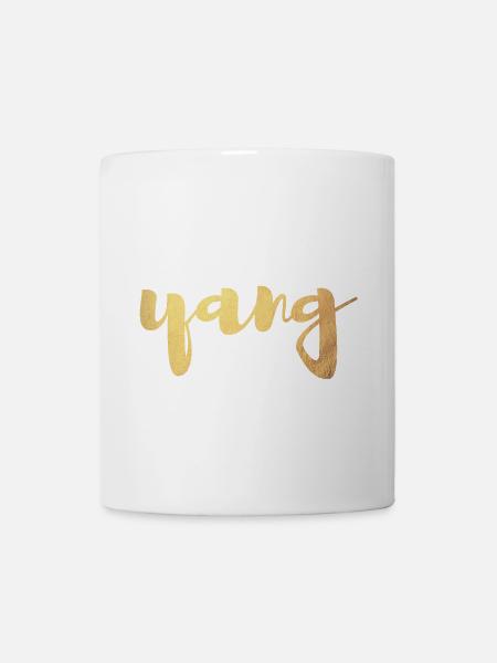 Yang (Yin et Yang) Gold Yoga Look partenaire Amour - Mug blanc - blanc