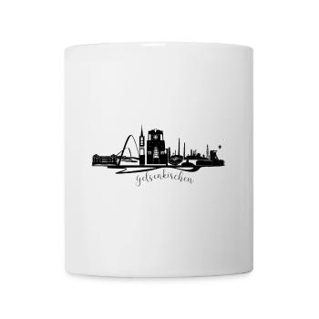 Skyline von Gelsenkirchen in Silhouette - Tasse - Weiß - Vorne