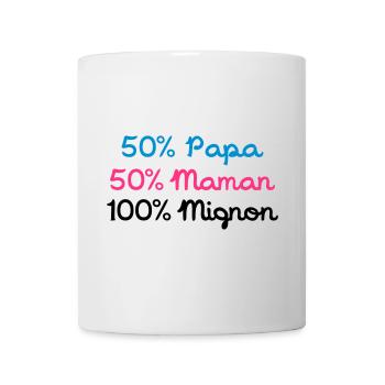 Papa 50% 50% 100% Nette Mom - Tasse - Weiß - Vorne