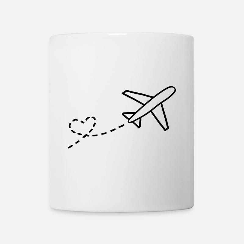 Heart and plane - Mug - white