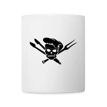 BBQ - Grill Totenkopf - Tasse - Weiß - Vorne
