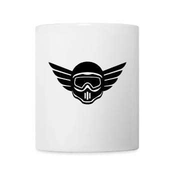 Motocross Motorradhelm mit Flügel - Tasse - Weiß - Vorne