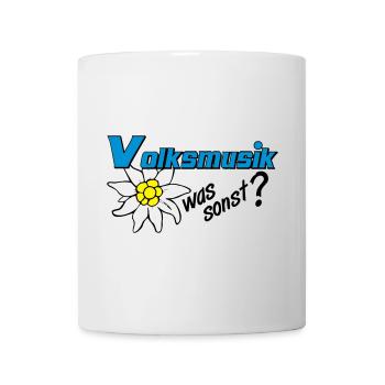Volksmusik Edelweiß Emblem - Tasse - Weiß - Vorne