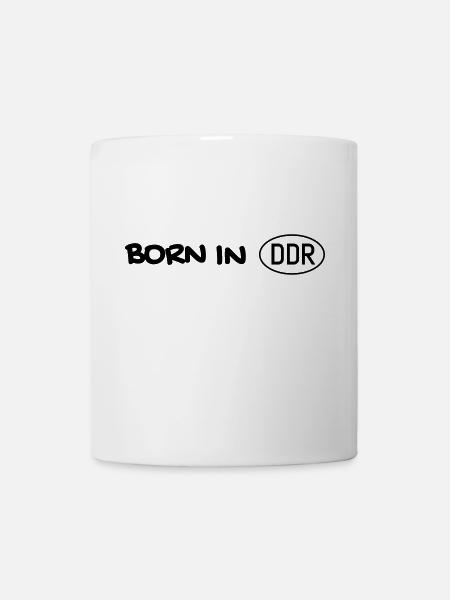 Born in DDR schwarz einzeilig - Tasse - Weiß