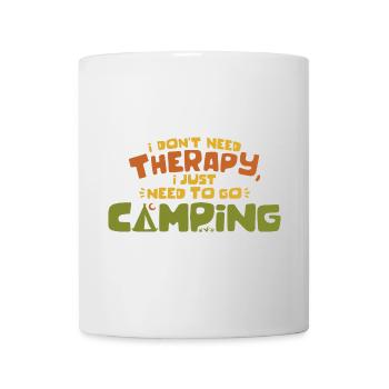 Citation humoristique sur le camping & la thérapie - Mug blanc - blanc - Devant