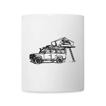 Dachzelt Camper camping Zelt Schwarz - Tasse - Weiß - Vorne