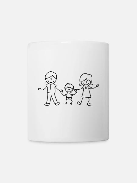père mère enfant - Mug blanc - blanc