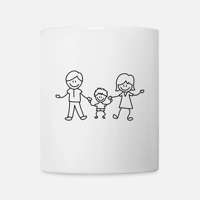 père mère enfant - Mug blanc - blanc