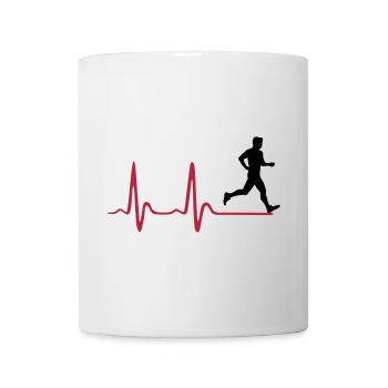 Running Man, runner & heartbeat - Mug blanc - blanc - Devant