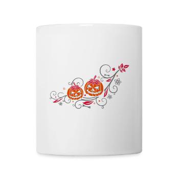 Halloween Ranke mit Kürbissen und Blumen - Tasse - Weiß - Vorne