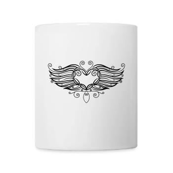 Filigree Tattoo Heart with wings. - Mug - white - Front
