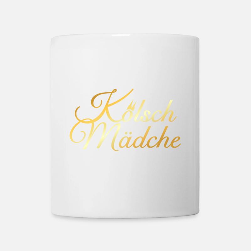 Kölsch Mädche mit Kölner Dom aus Köln - Tasse - Weiß