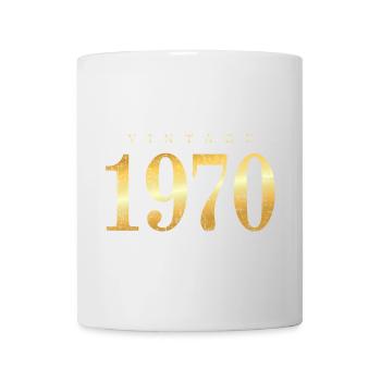 Vintage 1970 (Antik Goldgelb) Geburtstag - Tasse - Weiß - Vorne