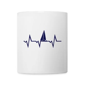 Sailing & ECG Hertbeat - Mug - white - Front