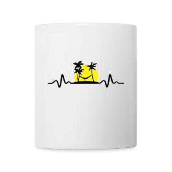Relax Herzschlag, Hängematte, Urlaub - EKG - Tasse - Weiß - Vorne