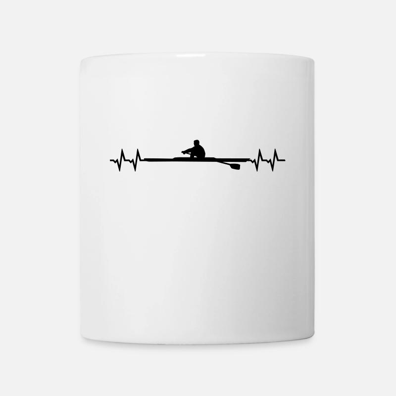Rowing Heartbeat, single scull - Mug - white