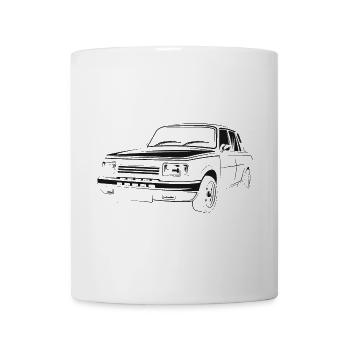 wartburg retro Auto Osten DDR Symbol Logo icon - Tasse - Weiß - Vorne