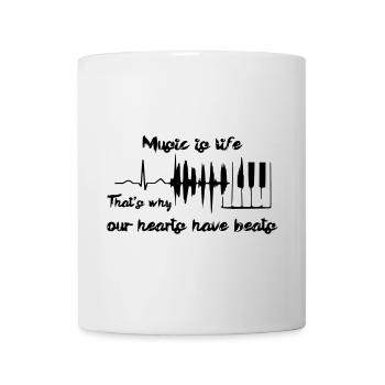Musik ist Leben, Klavier, Pianist, Keyboard # - Tasse - Weiß - Vorne