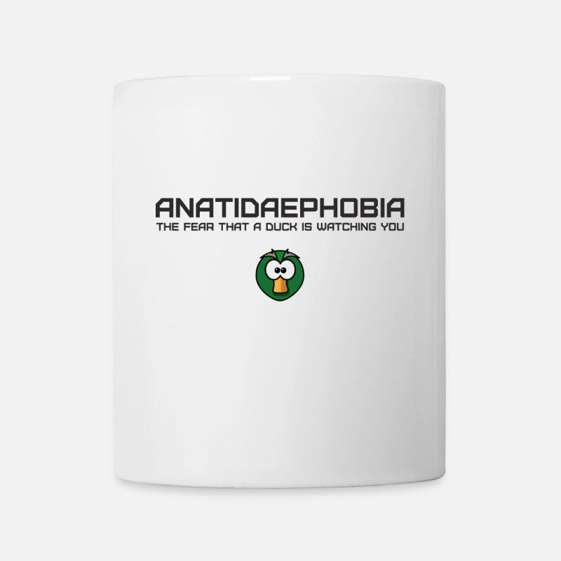 Anatidaephobia Canard Humour Design - Mug blanc - blanc