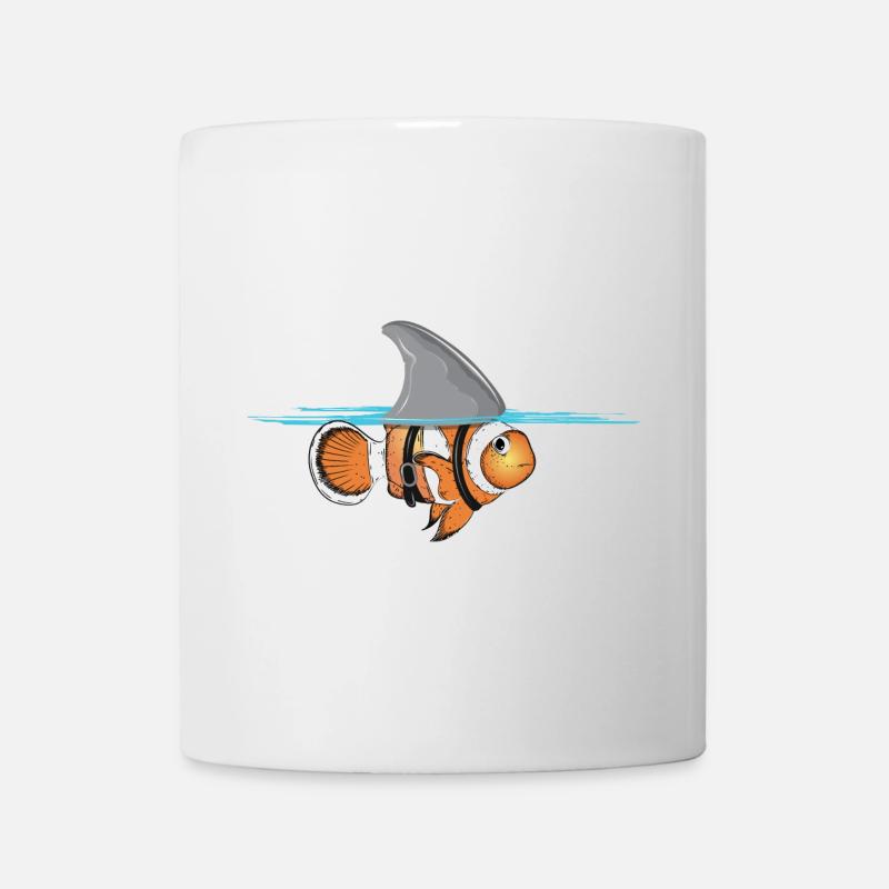 Clownfisch mit Haifischflossen Kostüm - Tasse - Weiß