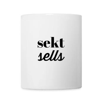 Sekt Sells – lustiger Spruch für Sektliebhaber - Tasse - Weiß - Vorne