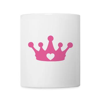 Couronne de cœur de princesse rose - Mug blanc - blanc - Devant