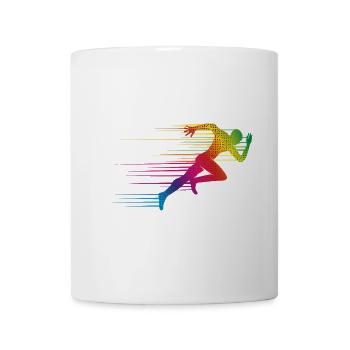 motif dynamique d'un coureur sprint - Mug blanc - blanc - Devant